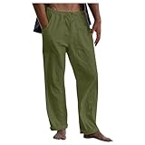 Generisch Leinenhose Herren Herren Hosen mit Gummizug Herrenhosen lang Stretch elegant Baggy Jogginghose Herren Herrenhosen lang Stretch elegant