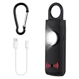 Taschenalarm 130 dB mit Schlüsselanhänger und Türstopp-Funktion – Persönlicher Sicherheitsalarm für Frauen, Männer und Senioren, mit Blinklicht, USB-C-Ladefunktion für Reisen und Zuhause