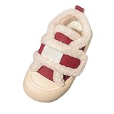 Weiche Schuhe Damen Fashion Big Kids Winter Water Proof Flat Keep Warm Snow Boots Comfortable Shoes Sandalen Mädchen (Red, 28 Toddler)