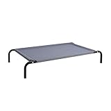 lionto Hundeliege Outdoor, erhöhtes Hundebett, Haustierliege, (S) 75 x 47 cm Grau