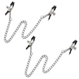 2 Paar Nippelklemmen Brustwarzen Edelstahl mit Kette,Nippelklemmen Brustwarzen Sex Extrem Männer,Bruststimulatoren Für Frauen und Männer,Nippel Sexspielzeug Frau,BDSMs Spielzeug Hart (A)