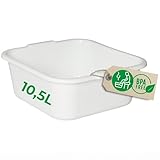 Novaliv Spülschüssel eckig 10,5L, 34x34 cm, Weiß, BPA-frei Spülmaschinenfest Ideal für Küche und Camping, Wanne, Große Plastikschüssel, Waschschüssel eckig, Waschwanne, Abwaschschüssel