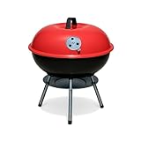 'Kompakter Kugelgrill 35 cm von Benson Garden – Tragbarer Holzkohlegrill mit einstellbarer Luftzufuhr, Aschesammelfach und Zusatzgitter – Perfekt für Balkon, Garten und Camping'