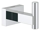 GROHE Essentials Cube - Bademantelhaken (Metall, verdeckte Befestigung, langlebige Oberfläche), chrom, 40511001