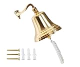 ARSUK Schiffsglocke Türklingel Messing Wand Tür Bahnhofs antik Vintage Entwurfs Garten Glocke für Schulempfang, Abendessen, Shop, Hotelservice, Handglocke, Massives Glocken