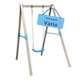 HUDORA Schaukel Vario - Basismodul Schaukelgerüst für Kinder - erweiterbares Schaukelset mit höhenverstellbaren Schaukelseilen für bis zu 50kg - Outdoor-Spielgerät mit optionaler Erweiterung