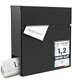 Radius Designer Briefkasten Anthrazit – Letterman 6 – Edelstahl V2A Wandbriefkasten mit Zeitungsfach - 10 Jahre Funktions- & Korrosionsgarantie - inkl. Montageset