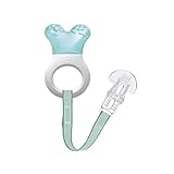 MAM Cooler & Clip kühlender Beißring, Zahnungshilfe mit Clip für einfaches Befestigen, extra kleiner und leichter Beißring für Babys, ab 2+ Monate, türkis
