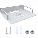 Wandhalterung Router Tablett Repeater Rack - Wandmontiertes Silber Ablagefach aus Aluminium, Horizontale Platzierung Wandhalter, Wall Mount Server belüftete Lagerung, Klein Netzwerk Regal, 23x16cm