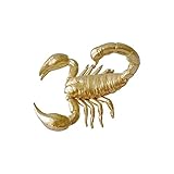 Pewery Goldene Mini-Skorpion-Figur, massives Metall, Tierornament, Mini-Skorpion-Skulptur für Zuhause, Büro, Garten, Desktop-Dekoration