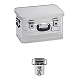Enders Alubox 29 L mit Schloss Set - Aluminium Box 0,8 mm Wandstärke, spritzwasserdicht, stapelbar - Alukiste, Metallkiste, Metallbox mit Deckel - verwendbar als Transportbox, Werkzeugkiste, Lagerbox
