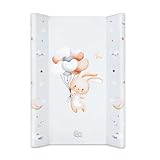 Wickelunterlage Wickelauflage Keil 70x47 cm - Wickeltischauflage für Babys abwaschbare und wasserdichte Wickelmulde ideal für Babybett und Wickeltisch Kaninchen Motiv