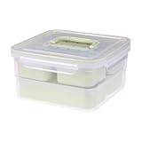 PRETYZOOM 6st Auslaufsichere Brotdosen Küchenkräuter Mikrowellenbehälter Mikrowelle Knackiger Lunchbehälter Mit Fächern Mittagsbehälter Mittagessen Behälter Kombi-crisper Lunchboxen Green