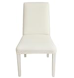 EBETA E Stuhlhussen 6 Stück, Elastische Stuhlbezug, Stretchhusse Stuhlüberzug Jacquard Hussen für Hochzeit Partys Bankett Deko, bi-Elastic Spannbezug (Milchweiß, 6 Stück)