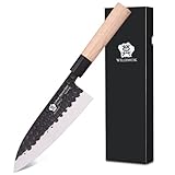 WILDMOK 19,4 cm Deba-Messer, deutsches Edelstahl-Sashimi-Messer, asiatisches Usuba-Lachsmesser für Linkshänder