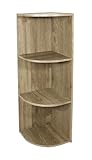 Iris Ohyama Eck-Holzbücherregal, 3 Etagen, Aschbraun, Vielseitig, Modular, Offenes Regal, Für Wohnzimmer, Büro, Schlafzimmer, Platzsparend, Bücher, CD, Dekor, Einfacher Aufbau, CX-3C