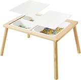 Asweets Kindertisch, Montessori Sensorischer Tisch mit 3 Stauraum und Abnehmbarer Arbeitsplatte, Sensory Table Maltisch, Mehrzweck-Holztisch, Spiel-Sand- und Wassertisch für Kinder ab 3 Jahren
