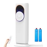Turmventilator Klimaanlage mit Heizung & Luftbefeuchtung, Flügelloser Heizlüfter mit Fernbedienung, 3 Kühl- & 2 Heizstufen, 8h Timer, Klimagerät Luftkühler für Wohnung Zimmer Räume