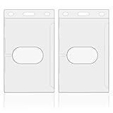 2 Stück Ausweishülle,Ymapinc Durchsichtige Kartenhülle Ausweishalter Kartenhalter Ausweis mit Daumenschlitz Vertical Badge Holder Hartplastik Card Wallet für Ausweise Kreditkarten Führerscheine