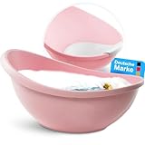 BabybeFun Baby Badewanne mit Badewanneneinsatz für Neugeborene [Testsieger] Rutschfest Babybadewanne für Babys und Kleinkinder [0-12 Monate] Babywanne für Dusche Badewanne Rosa
