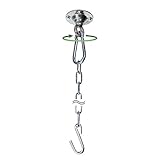 AMAZONAS Power Hook 360° drehbarer Deckenhaken kugelgelagert - belastbar bis 200kg - aus verzinktem Stahl - für Hängesessel inkl. Verlängerungskette 78 cm