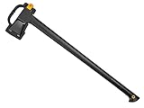 Fiskars Spaltaxt XL, Solid, Mit Klingen- und Transportschutz, Antihaftbeschichtet, Hochwertige Stahl-Klinge/Glasfaserverstärkter Kunststoff-Stiel, Schwarz/Orange, A26, Länge: 92 cm, 2,6 kg, 1052043