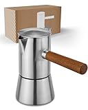 LAMBDA COFFEE® Espressokocher Induktion geeignet 200ml Edelstahl 3-4 Tassen I Outdoor Mokkakanne | Espresso Maker Kaffeebereiter