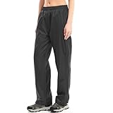 Yenwits Regenhose Damen Wasserdicht Atmungsaktiv Leicht Fahrrad Überziehhose Winddicht Wanderhose Outdoor Trekkinghose Arbeitshose(2090,Schwarz,XL)
