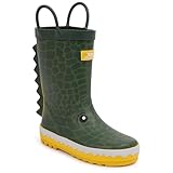 Trespass Unisex Kinder Gummistiefel, Regenschuh, Schlupfgriffe, Charakter, krokodil, 5 UK