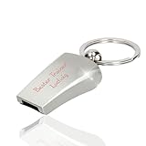 Uakeii Personalisierte Trillerpfeife – silberne Schiedsrichterpfeife mit Gravur – Geschenkidee für Trainer, Fußballtrainer, Hundebesitzer, Bademeister & Co