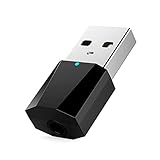 Angoily Empfänger USB heimischer Klang Mini-Empfänger Stereo-Audio-Receiver Blisterverpackung Stereo Audio Empfänger Audio Receiver für Lautsprecher Empfänger-Audio Black
