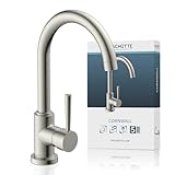 SCHÜTTE 79126 Küchenarmatur CORNWALL, 360 Grad schwenkbarer Wasserhahn Küche, Mischbatterie für die Spüle mit Einhebelmischer, Spültischarmatur Küchenspüle in Edelstahloptik, Edelstahl Optik