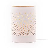 Candle-Brothers Elektrische Duftlampe Dots | Aromalampe Keramik Weiß | Für Duftöle & Wachsmelts | Raumduft Lampe | Duftlampe elektrisch | Beduftung für Wohnzimmer Schlafzimmer Flur