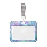 Ausweishülle aus Hartplastik, weich, Pastellfarben, Aquamarin, Lavendel, Kristalltextur, für Krankenschwestern, Büro