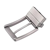 Sharplace Gürtelschnalle Buckle für Damen und Herren, Hochwertige Schnalle zum Wechseln, Einzelne Zinke, Perlgrau, M