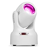 BeamZ NOVA80B-WH Moving Head Beam – 80W LED Moving Head mit 7 Farben & 7 Gobos – 18-Facetten Prisma, Stroboskop & DMX – Disco Licht, DJ Lichtanlage & Party Beleuchtung – Weiß