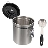 FELTECHELECTR Versiegelte Glasdose Mit Löffel Luftdicht Aufbewahrungsglas Für üsli Porridge & Snacks Idealer Getreidebehälter Mit Praktischem Deckel Und Bügelverschluss