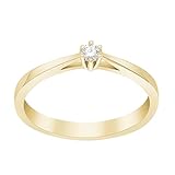 JC Trauringe Damenring Solitär-Ring 585 Gelbgold Verlobungsring mit Diamanten Vorsteckring A116 201BR5 (57 (Ø 18,2 mm), 0.05)