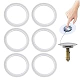 6 Stück Silikon-Dichtungsringe, Waschbeckenstöpsel-Dichtungsringe, Abfluss-Badezimmer-Dichtungsringe, Badewannen-Ablaufstopfen-Abflussdeckel-Dichtungsdichtungen