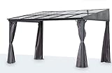 Terrassendach Toledo Gartenpavillon Aluminium | Hardtop Pavillon 3x4m anthrazit