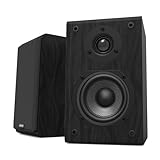 LONPOO 2-Wege Passive Regal-Lautsprecher, 75W RMS Klassische Holz-Lautsprecher mit 4-Zoll Kohlefaser-Tieftöner und 1-Zoll Seiden-Hochtonkalotte, 4-8 Ohm, Verstärker erforderlich
