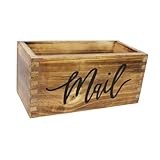 KiBcsLic Briefablage Holz Briefhalter Ablage Postbox Organizer aus Holz Handgefertigt Platzsparend für Schreibtisch Büro Geschenk Wohnung, Braun