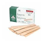 Mundspatel M3 Holz | Zungenspatel Einweg unsteril | 150 x 17/18 x 1,6 mm | 100 Stück Box | Holzspatel abgerundet | Arztpraxis Klinik, Bastelholzstäbchen, Eisstiele | Heinz Herenz Medizinalbedarf