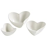 Maxwell & Williams JX57906 Schalenset 3 tlg – Porzellan Weiß – Heart – 3x Herzform in verschiedenen Größen – Geschenkbox