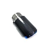 Auspuffrohr 1Pcs Schalldämpfer Rohr Einzel Auto Auspuff Spitze Blau Rohr Glänzend Plain Carbon Für Für CX-4 E71 E46 E60 E90 Auspuffblende(IN 67MM-Out 101MM)
