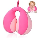 Wisebom Nackenkissen Kinder, Ultraweich Nackenhörnchen, Reisekissen Kinnstützendes Reisekissen, Nackenkissen für Kinder U-förmiges Kissen für im Autositz für Flugzeug oder Zug (Rosa)