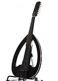 Professioneller Elektro-Oud mit 3-Band-Equalizer Gitarrenbauer Schwarz Elektro-Oud-Gitarren-Pegs mit gratis Plektren und Etui OUD-KE-B