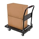 Plattformwagen, Transportwagen Klappbar Lagerwagen, Rollwagen Transporthilfe Paketwagen, Klappwagen mit Räder und Schaumgriff, 150kg Tragkraft, 48 x 72 x 85 cm