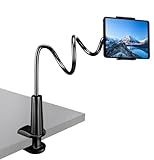 CLM-Tech Schwanenhals Tablet Halterung kompatibel mit ipad, Handy, Galaxy Tabs, Kindle Fire HD, 4-11 Zoll Tablet PC's und Smartphones, Flexibler Verstellbarer Arm im Bett, 78 cm lang, schwarz