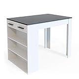 Vicco Esszimmertisch Repose, Anthrazit/Weiß, 67 x 100 cm